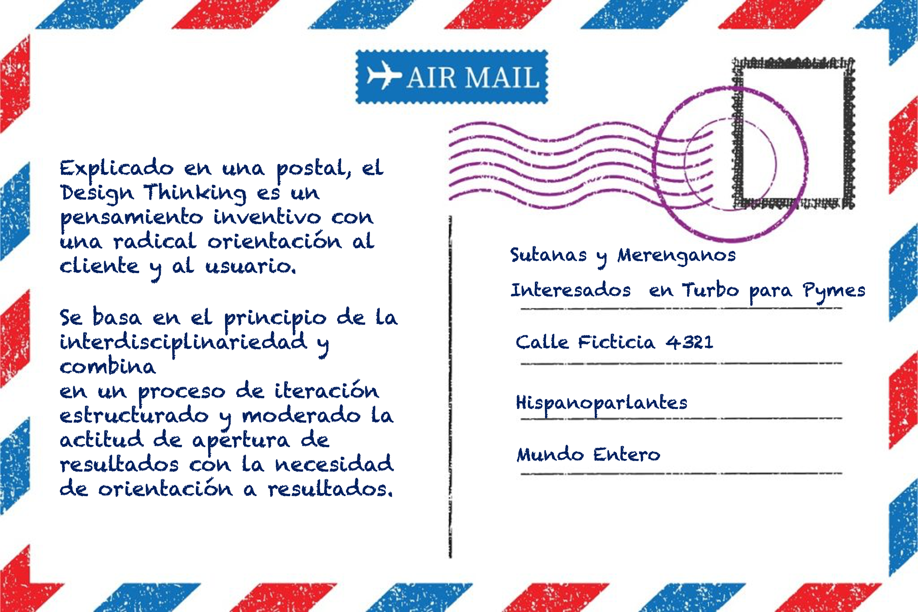 Design Thinking resumido en una postal